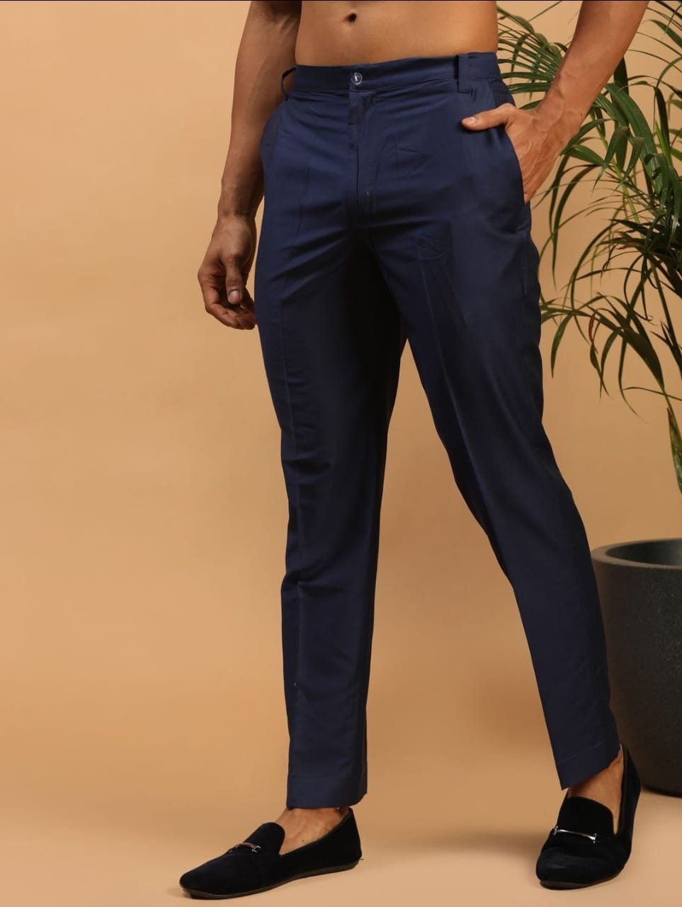 SKYREX MENS NAVY BLUE COTTAN PANTS